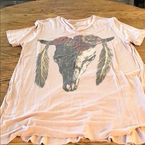 Lauren Moshi Steer Skull & Roses Tee